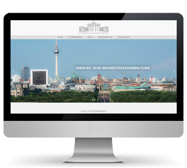 Website Francke´sche Grundstücksverwaltung, Berlin